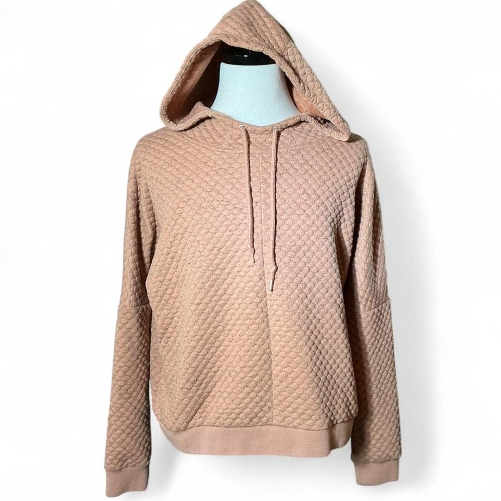 BKE Women's Granola Girl Quilted Textured Hoodie Pullover Sweatshirt‎ Size L